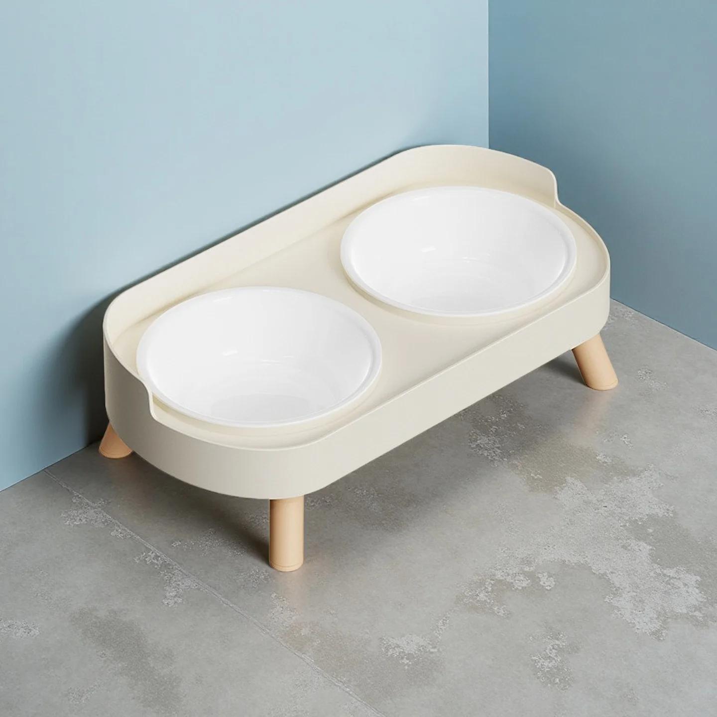 

Dopamine Colorful Elevated Pet Feeder: Dual Stainless Steel Bowls with Neck Support - Fashion Food & Water Station for Pets