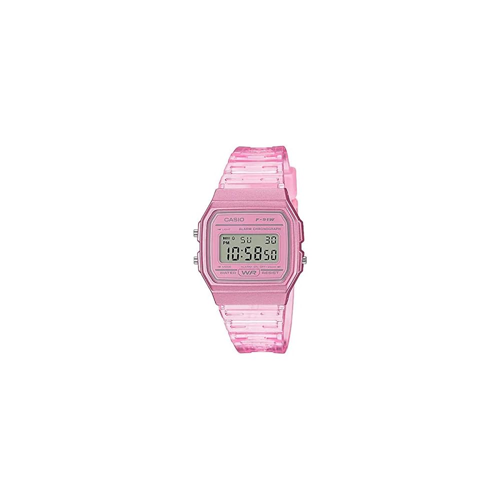 

Casio Standard F-91WS-4 Digital Watch Pink Skeleton Unisex Kids Men Women