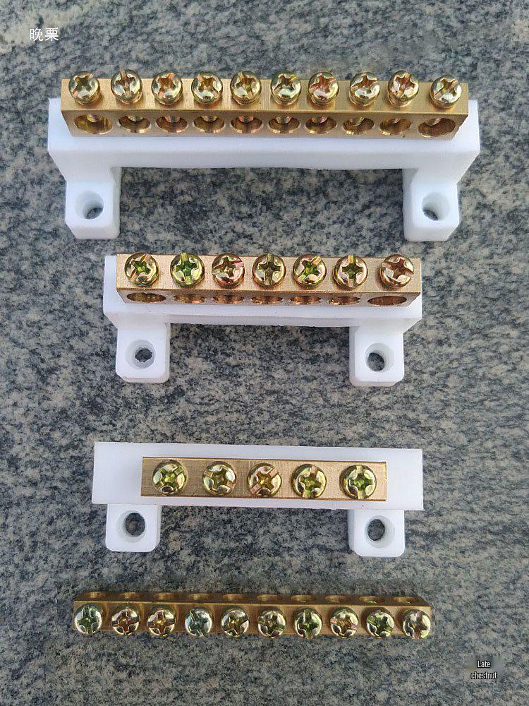 10-Position Neutral Ground Bar with Thickened Copper Strip, 8x12, for PZ30 Distribution Box