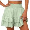 Womens Summer High Waist Ruffle Skirt Cute Flowy  Skirt Casual Comfy Elastic Shorts Wrap Beach Shorts