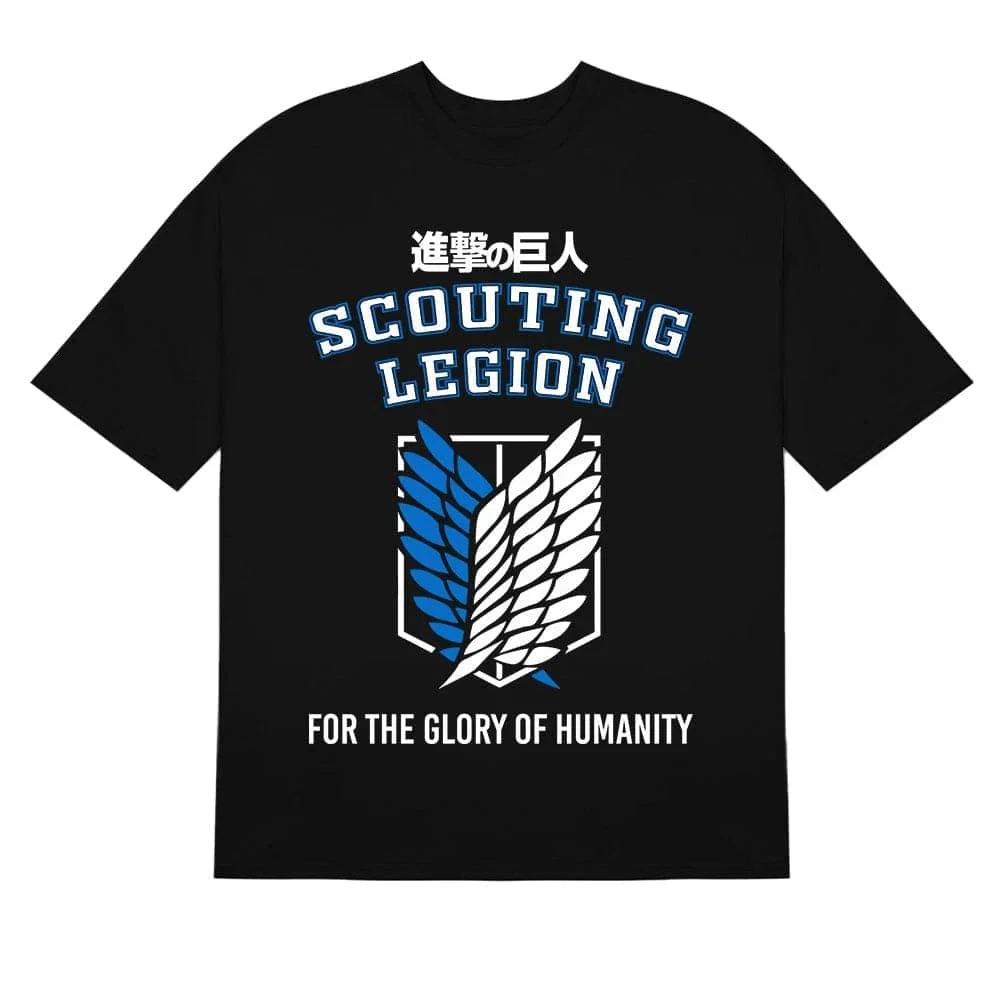 Anime Attack On Titan Scouting Legion Glory Black Tshirt S