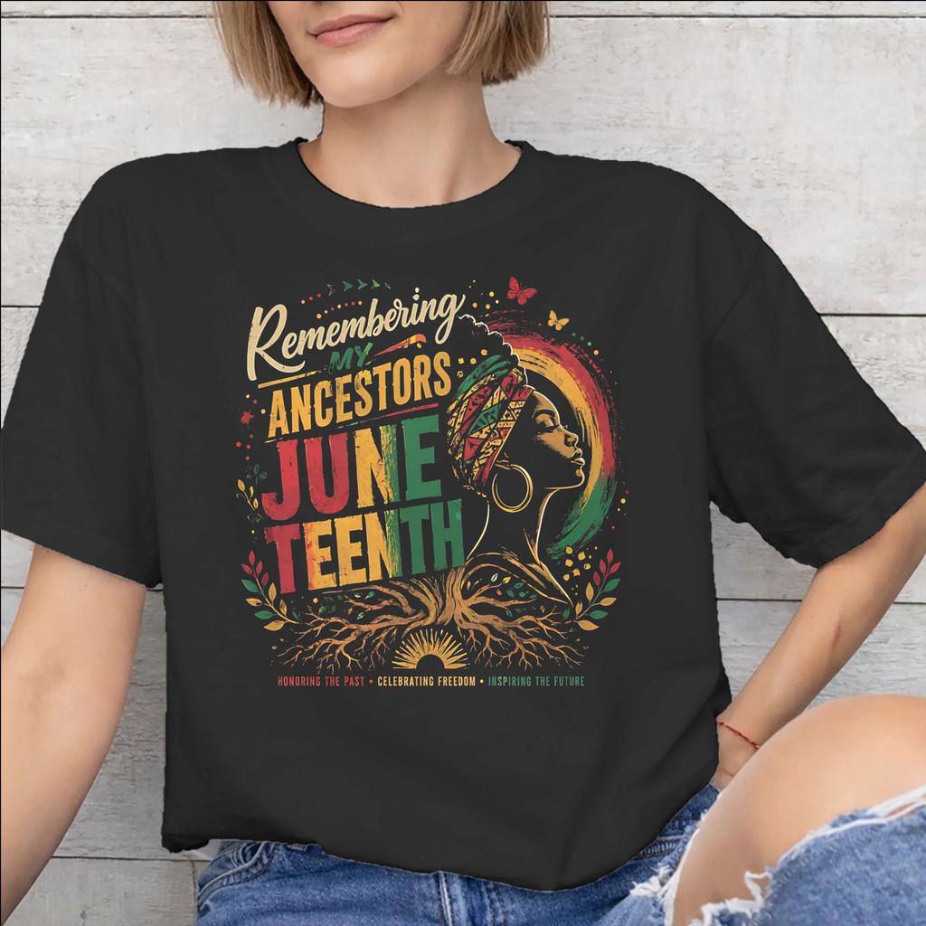 Juneteenth Black Women 1865 Rooted In Freedom Graphic T Shirt Men Women 100 Cotton Tee Shirt Clothes