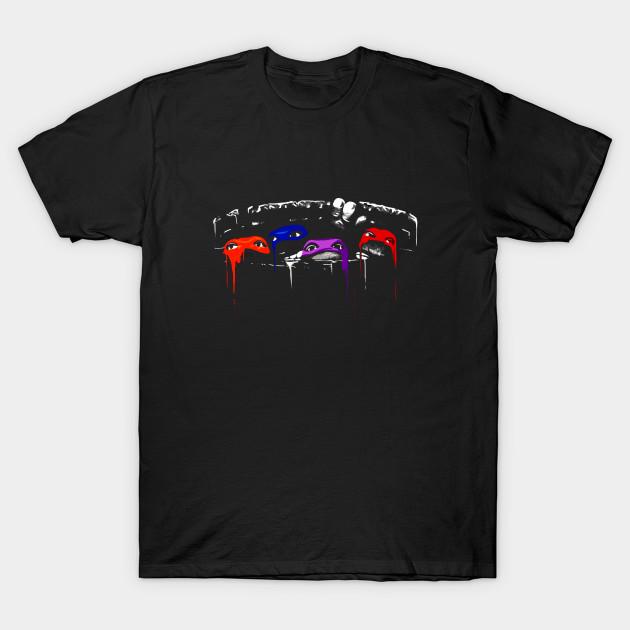 

Men Black Print T-shirt Teenage Mutant Ninja Turtles Paint No-Cut Transfer Paper Print Cotton Tshirt S чёрный