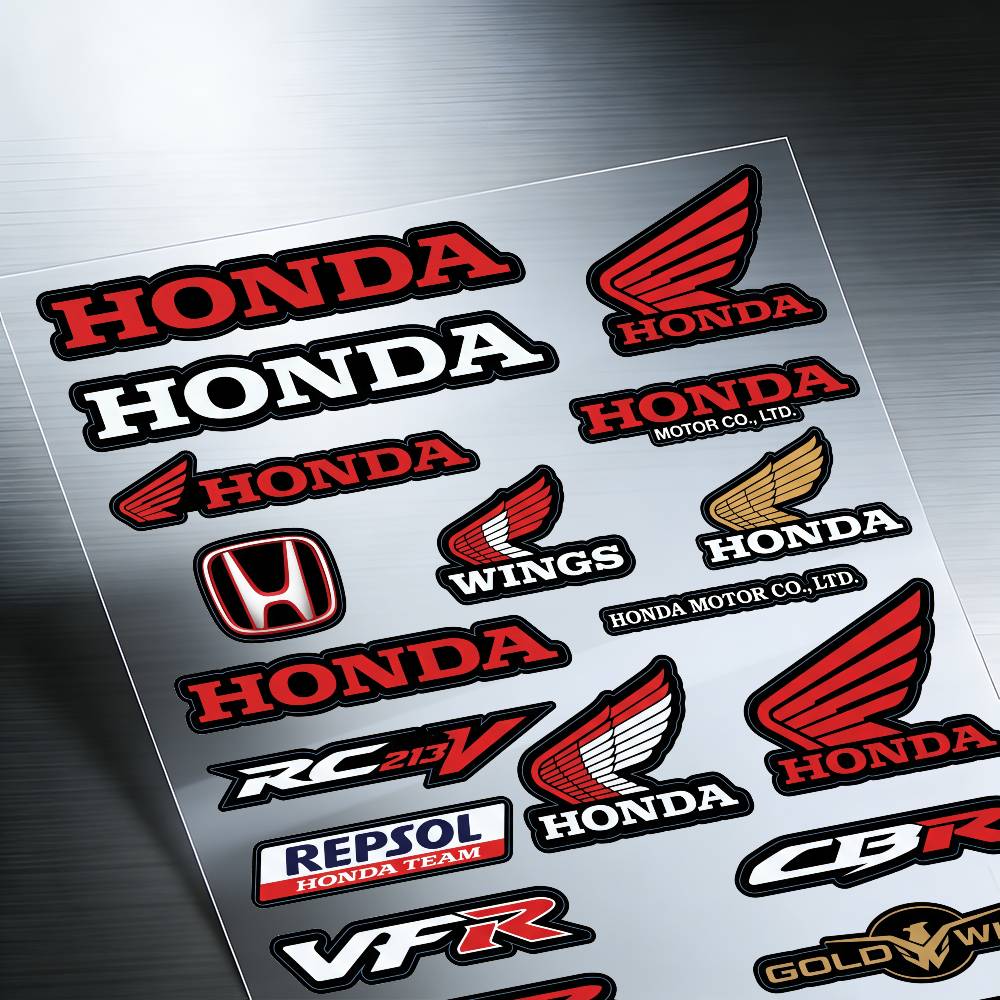 FOR HONDA HRC H WING Motorcycle Reflective Stickers Waterproof Decals for Helmet Scooter Fuel Tank Toolbox Racing