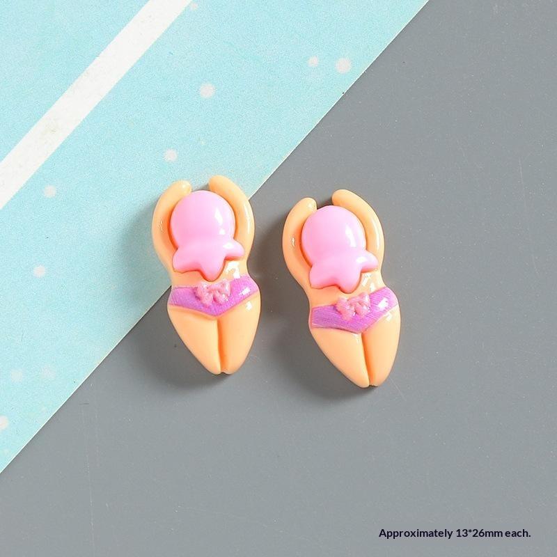6Pcs Swimming Boys Girls Sports Resin Ornaments For Shoes Bags Cups Diy Funny Bracelet Decoration Charms Fit Birthday Present