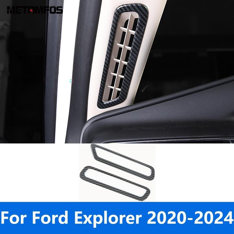 Front Window A Pillar Air Condition Vent Outlet Cover Trim For Ford Explorer - 2024 Carbon Fiber Interior Accessories