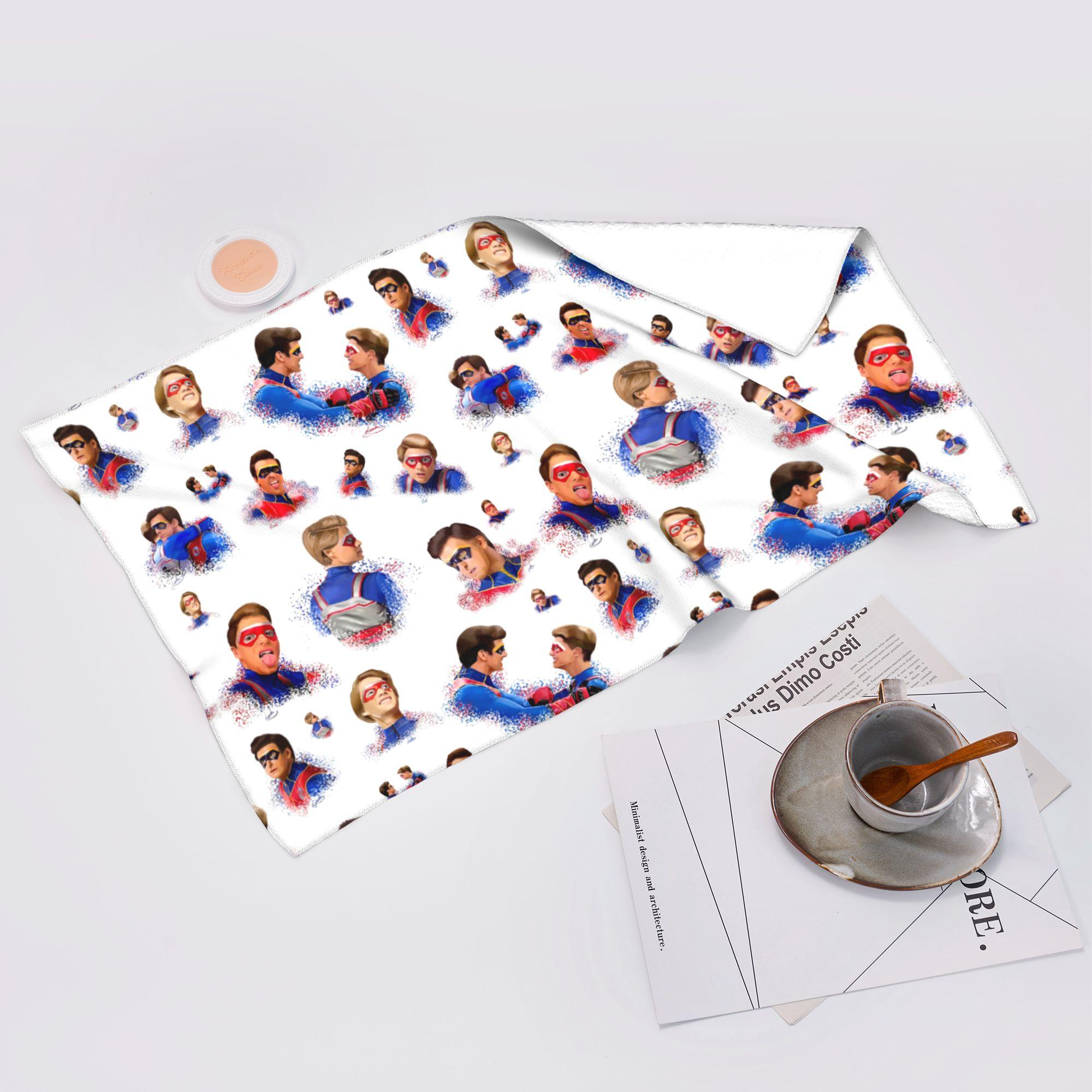 Ka Chen Muxi White Captain Man And Kid Henry Danger Drawing Soft Face Towel Quick Dry Pool Bath Cotton Towels Absorbent Quick