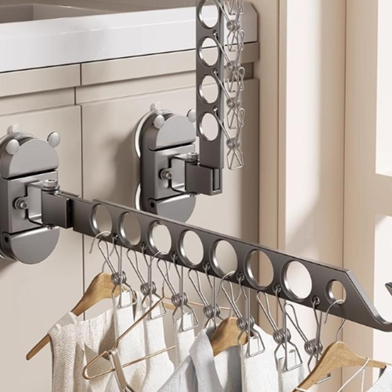 No Damage Wall Adhesive Drying Rack Efficient Designs Flexible Angle Adjustment Multiple Purpose Laundry Organizers