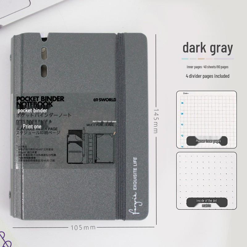 Compact Japanese-Style Notebook: A7 Pocket Book, A6 Note Pad, A5 Removable Ring Binder