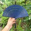 Portable Folding Bamboo Fan Solid Color Kimono Fan Fashion Tassel Folding Fan Wedding Party Decor