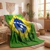 Brazil national football team Print Flannel Blanket Soft Warm Sofa Bed Throw Blanket For Home Office Bedroom