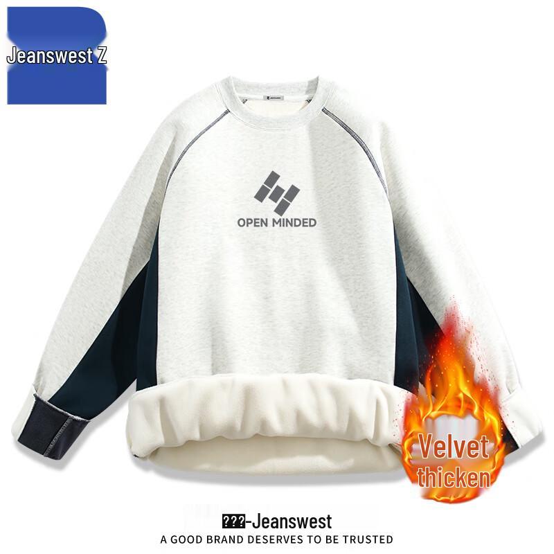 Jeanswest Men's American Style Fleece-Lined Pullover Sweatshirt T1020