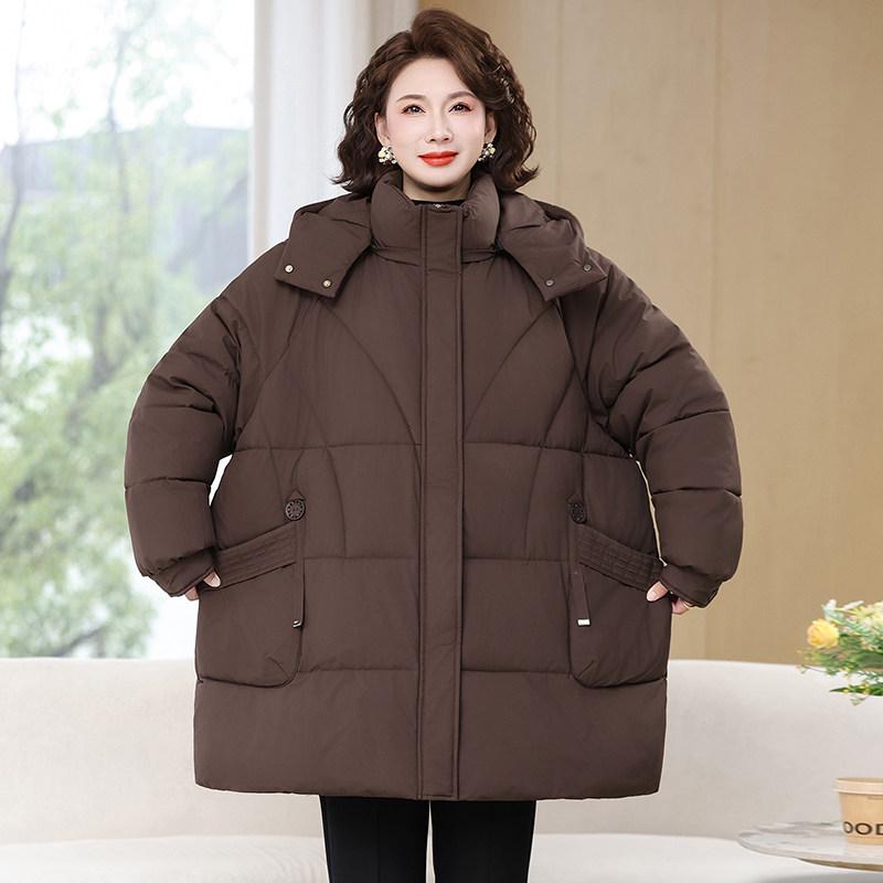 

Plus Size Winter Cotton Jacket for Middle-Aged and Elderly Women 2XL кавовий