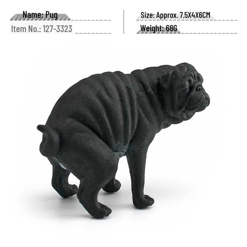 Pug Dog Model Toy for Children's Cognitive Play and Decoration