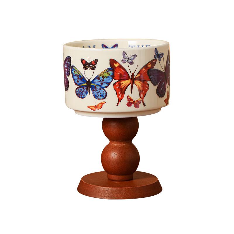 De ou Xingguang Retro Ceramic Multipurpose Stemmed Cup