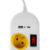 Multiprise - maclean - mce508 w - 4 prises + 2 usb - interrupteurs individuels - 1,5m blanc