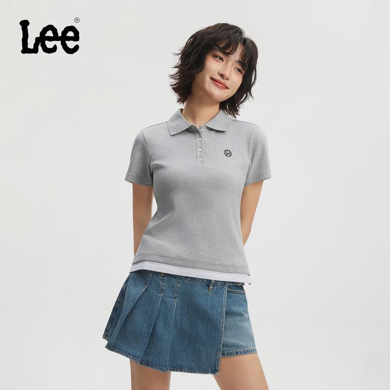 Lee Women s Short Sleeve Slim-Fit Logo Polo Shirt M