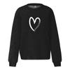Damenmode, lässig, einfarbig, langärmelig, bedruckter Pullover zum Valentinstag