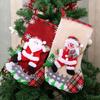 Large Cross-border Linen Christmas Stocking Gift Bag