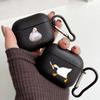 Cartoon Doubt Duck With Hook For Airpod Pro 3 Pro2 Black Protective Cover Silicone Case for Apple Airpods 2 1 Earphone Cases