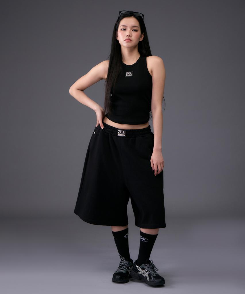 Mihag Metal Plate Crop Sleeveless (Black)