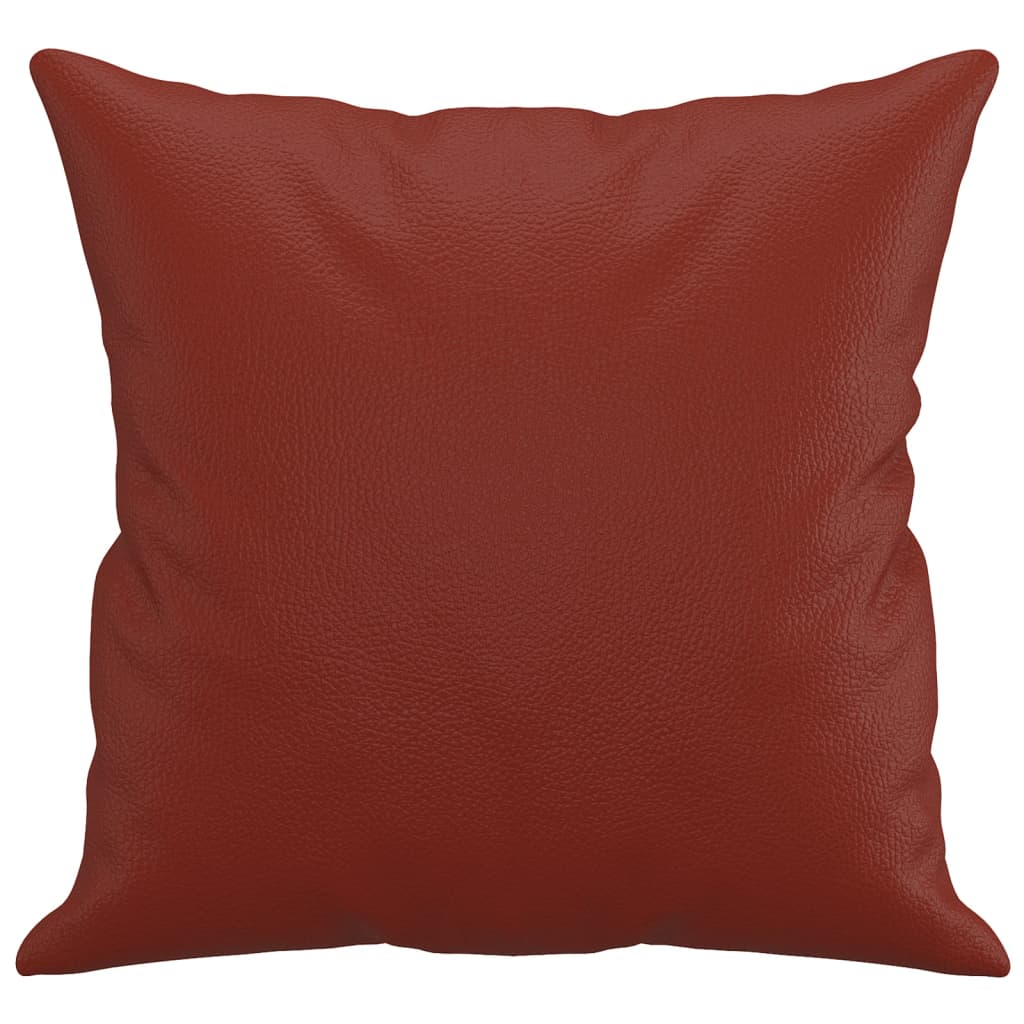 Decorative Cushions 2 pcs. Burgundy 40x40 cm Faux Leather