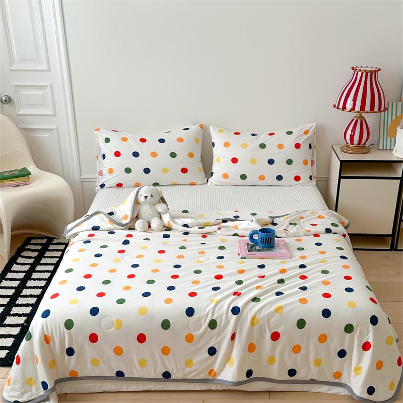 Pink Flower Pattern Quilt Breathable Comfortable Air-conditioning Quilted Quilt Skin-friendly Multi-functional Thin Blanket