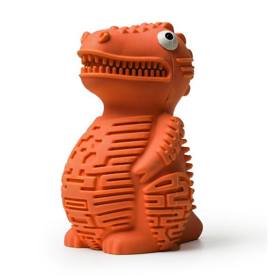 Cute Pet Puzzle Toy Treat-filling Capbbilities for Chew Durable Rubber Dinosaur Dog Teeth Cleaning Toy