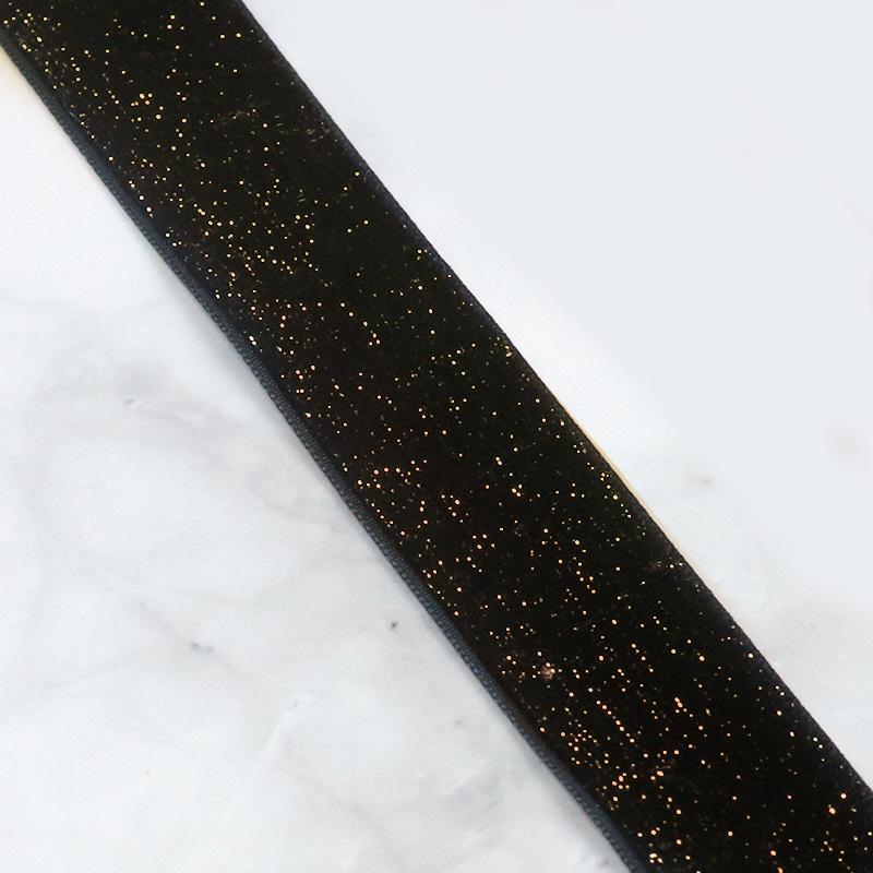 Novoroční Zlatý Samet Stříbrný Samet Stuha Jednostranný Flock Červená Stuha Ozdoba do Vlasů Sponka do Vlasů Materiál Mašle Barevná Popruhová Stuha Domácí Dekorace