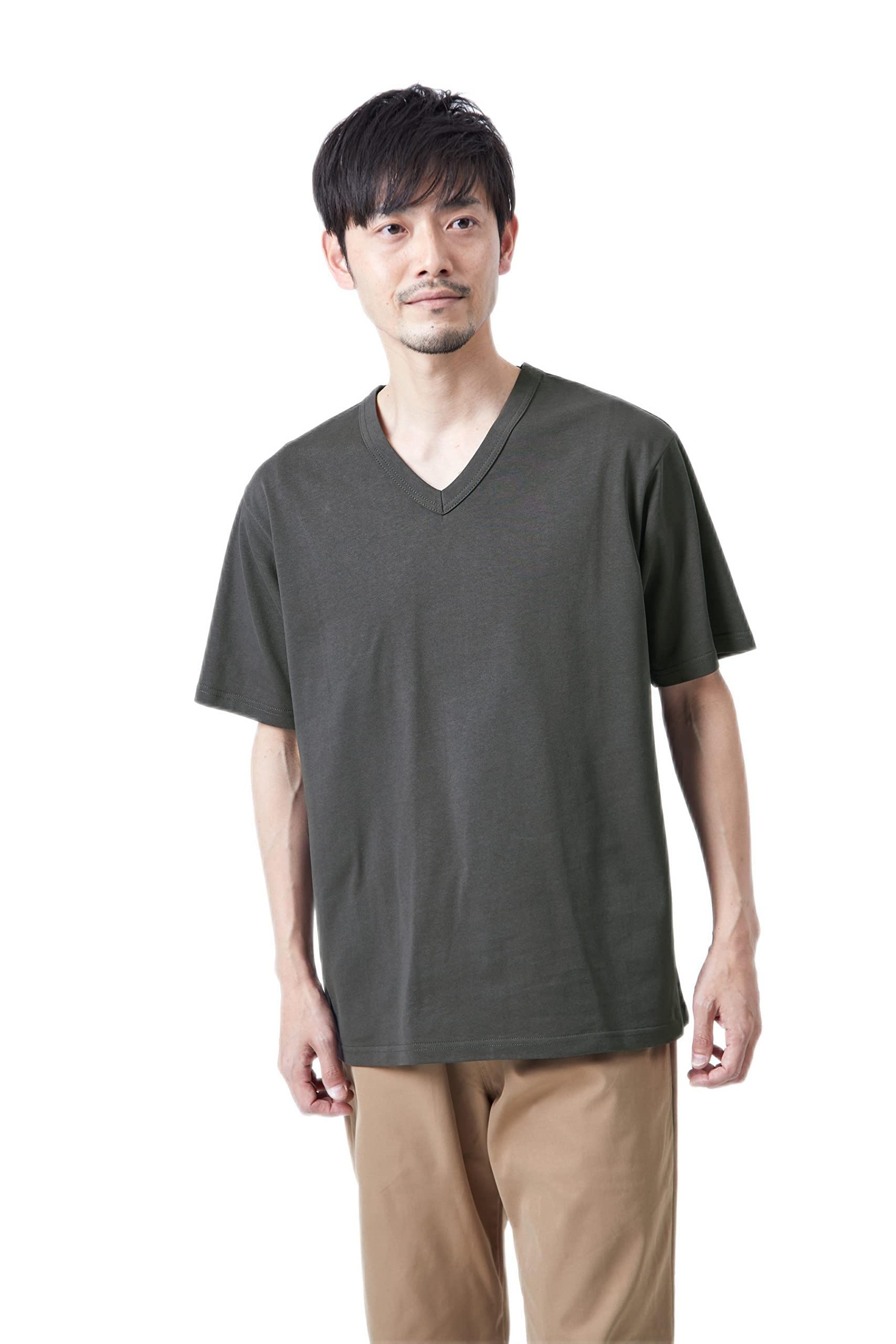 

Amazon Essentials Men s Dry-Touch Cotton V-Neck T-Shirt (Formerly WHOLEPERSON Brand), Gray, Size L