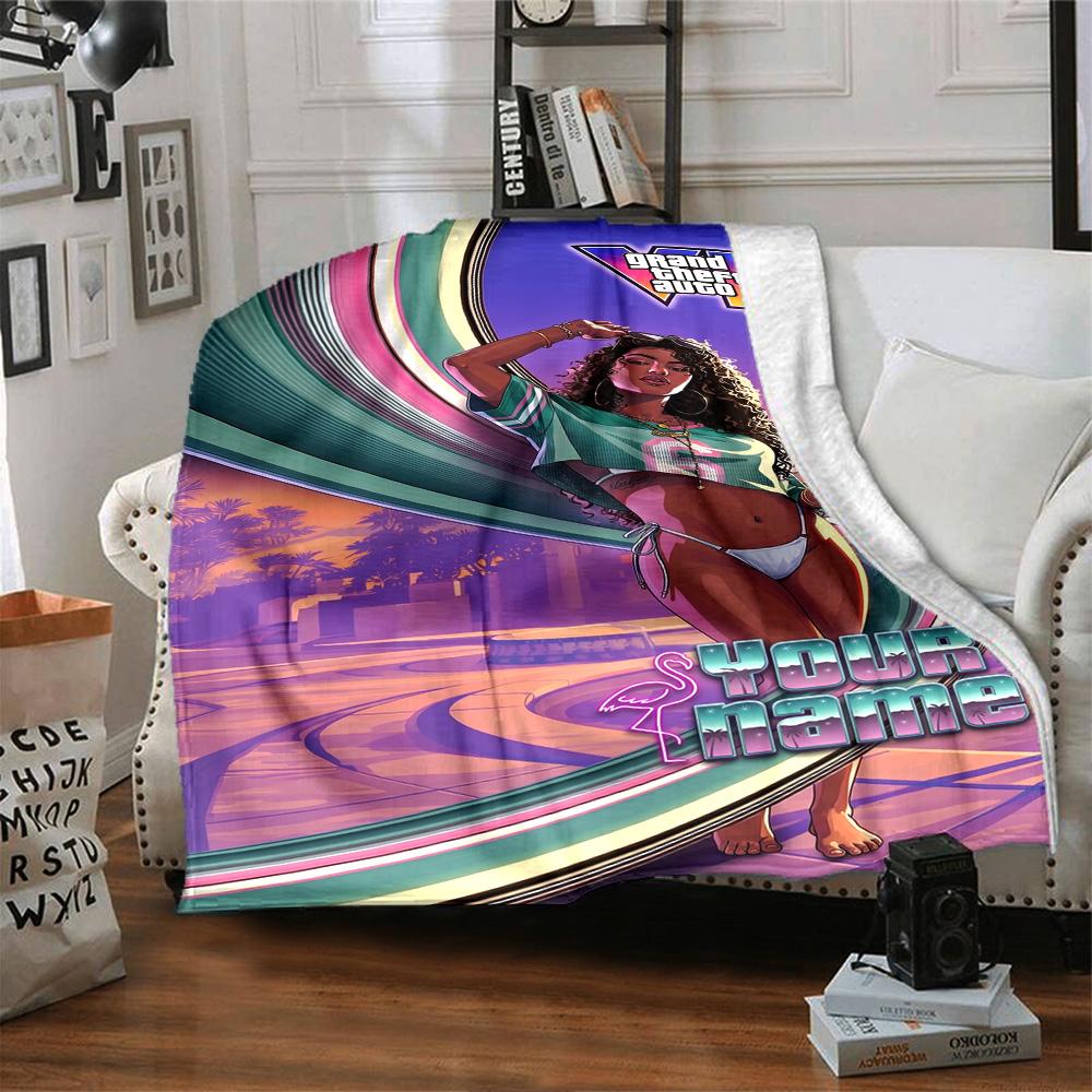 Gta Personalized Name Blanket Gift Personalized Blanket Comfortable Throw For Couch Home Decor Bed Sofa for All Occasions