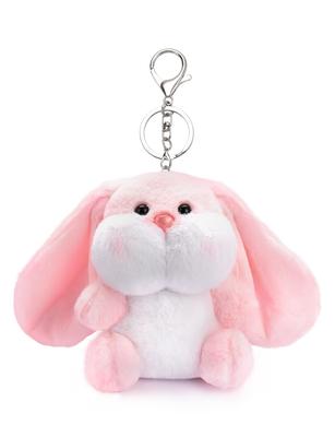 [Looking] Cute Fluffy Rabbit Plush Keychain Pendant with Long Ears, Pink, Perfect As a Birthday Gift, Graduation Gift, or Gift for Your Girlfriend or
