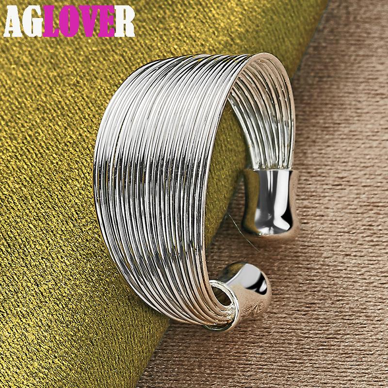 Offener mehrzeiliger Ringschmuck aus 925er Sterlingsilber