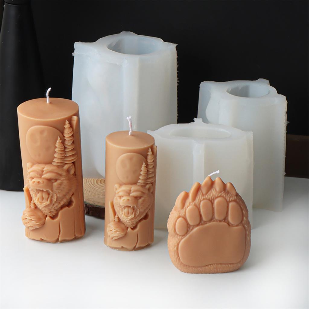 Silicone Soap Molds Silicone Candle Mould Bear Theme Silicone Crafts Moulds Perfect Gift for Hand-Making Enthusiasts