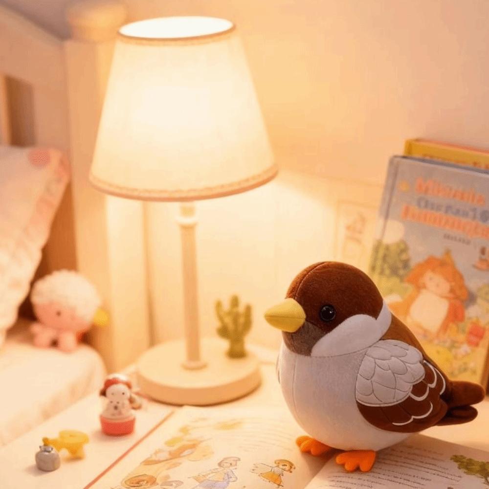 Chubby Round Stuffed Bird Doll Cute Cartoon Simulation Sparrow Doll  Birthday Gift