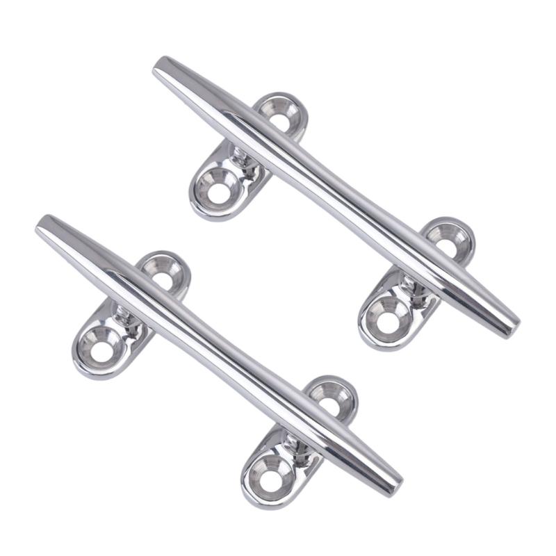 Dock Line Cleat 2 Pack, 316 Stainless Steel Boat Mooring Cleat with Screw Mount Base for Marine Deck Hardware Use