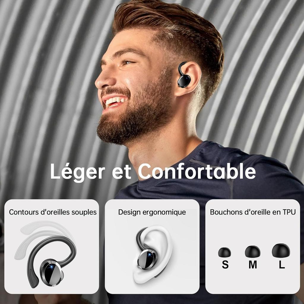 Cross-border foreign trade new Q38 ear mounted wireless smart 5.2 Bluetooth headset digital display power