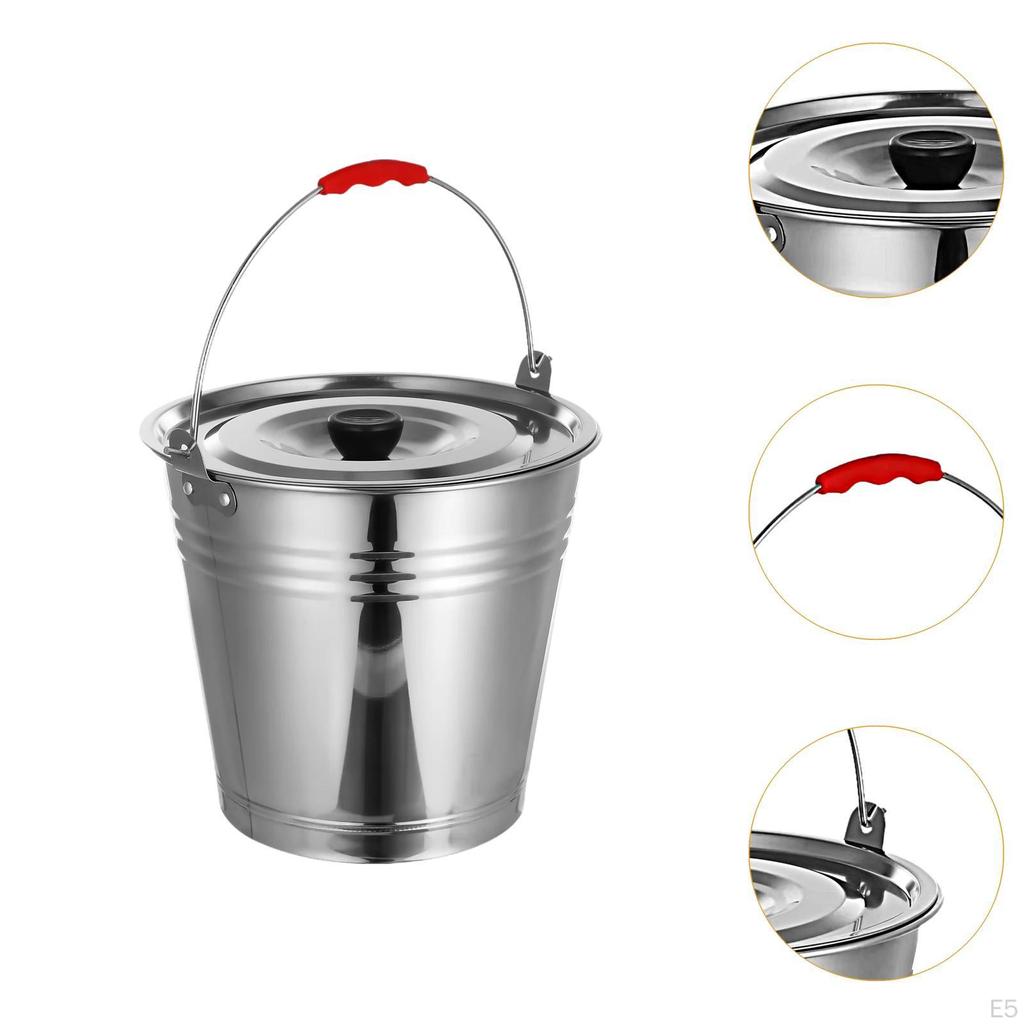 Ice Bucket Stainless Steel with Lid Beverage Tub Easily To Clean Pail Wine for