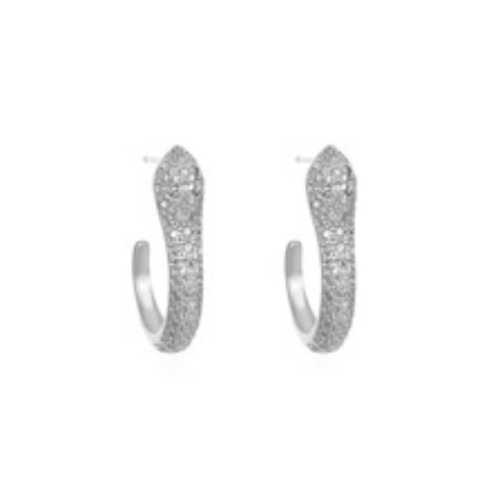 European and American Diamond-encrusted Snake Earrings Women's Light Luxury Niche Design Sense Advanced Earrings Buckle Cold Wind Unique Earrings