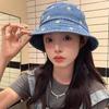 Washed Denim Bucket Hat For Women Retro Wide Brim Fisherman Cap Summer Outdoor Sun Hat
