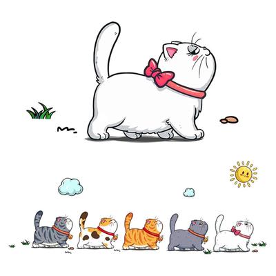 GOODCHI Cute Cat Sticker, Waterproof, Car, Motorcycle, PC, Suitcase, Sign, Refrigerator, Wallpaper, Decoration, Hide