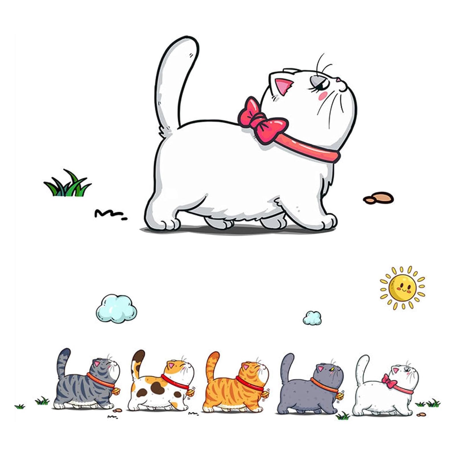

GOODCHI Cute Cat Sticker, Waterproof, Car, Motorcycle, PC, Suitcase, Sign, Refrigerator, Wallpaper, Decoration, Hide