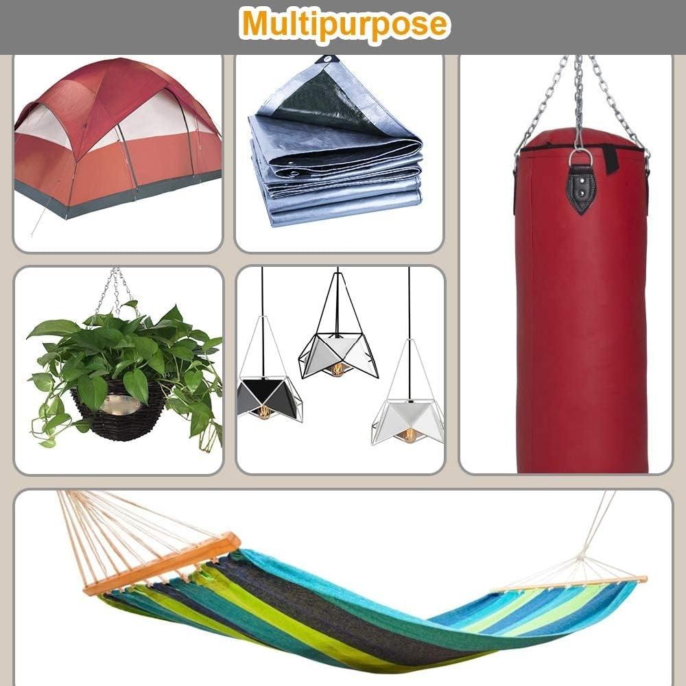 8-Piece Stainless Steel Eye Plate U-Hooks Set – 1.8" Marine Hooks With Snap Hooks & Screws – 40kg Capacity For Ceiling, Wall, Boat, Hammock