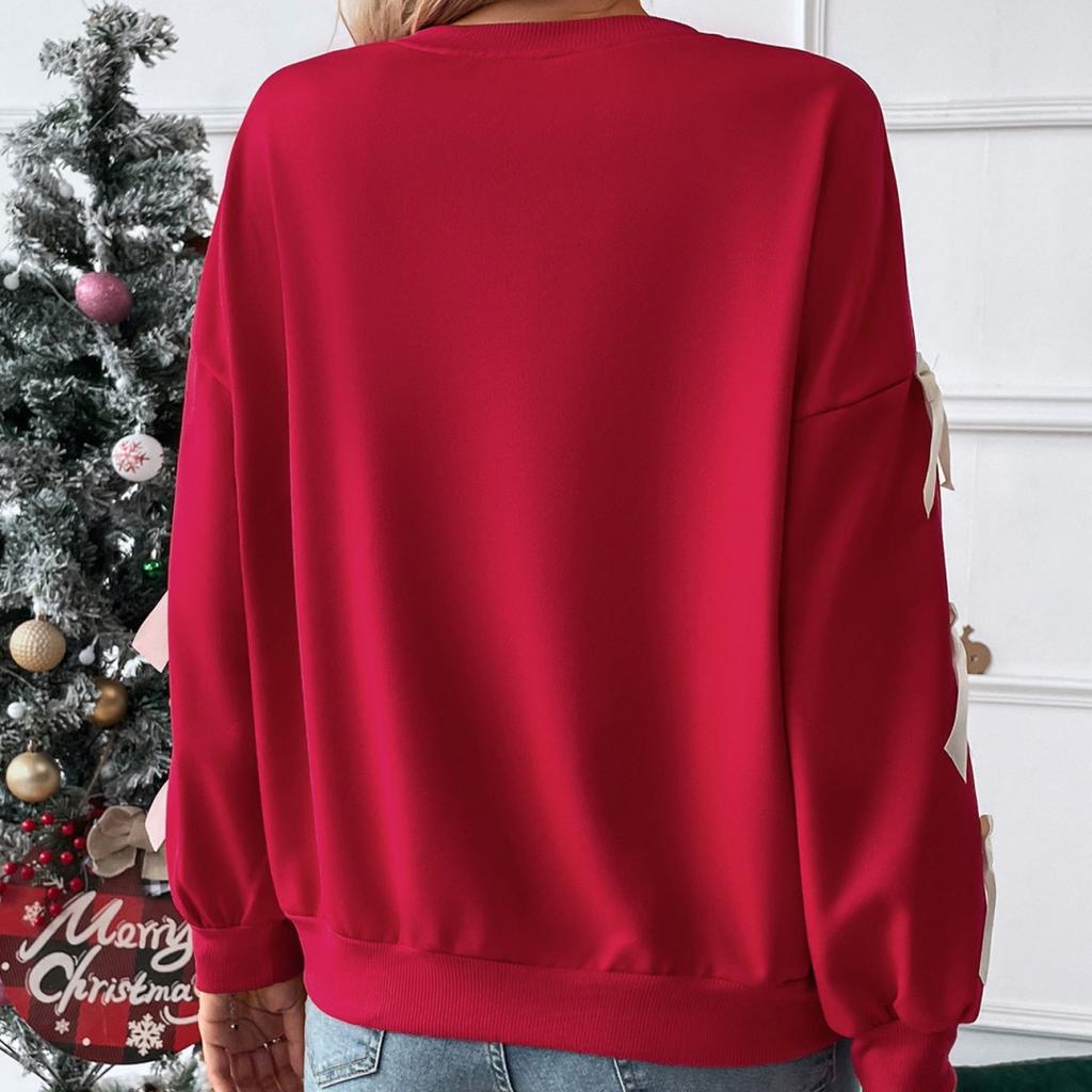 Herbst Lässig Schleife Locker Langarm Damen Pullover Sweatshirt Harajuku Crop Tops Damen Pullover Pullover