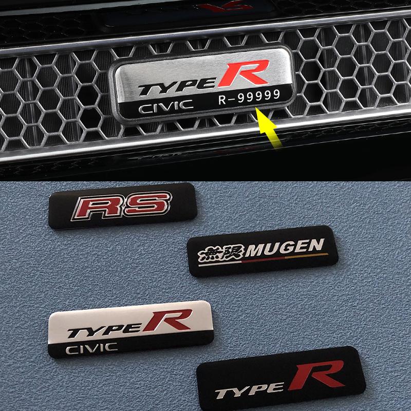 Car Aluminium Emblem Sticker Accessory For Honda Civic FIT Accord Prelude CRV 5th Mugen City CRZ CRX Jazz HRV Pilot Odyssey Insi OM4 mkdv9