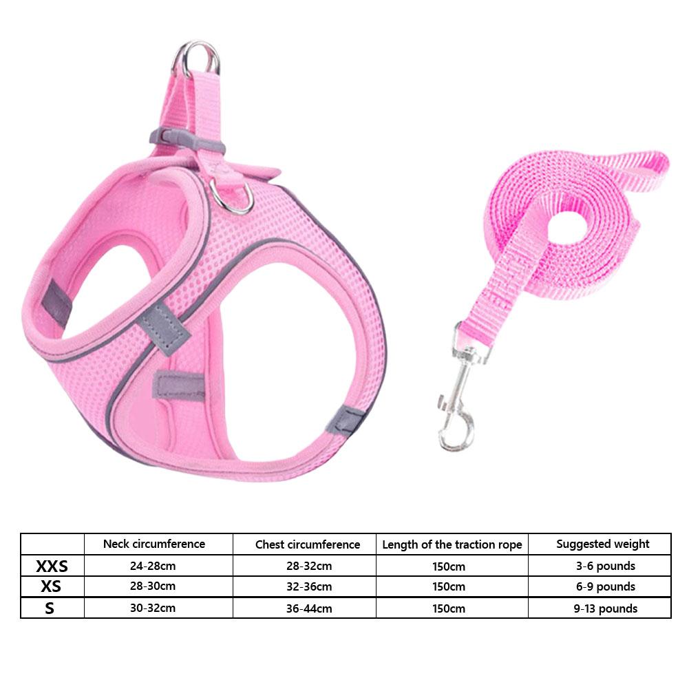 Pet Harness with Reflective Strip Cat Dog Harnesses And Leashes Set Adjustable Pet Harness Vest Pet Supplies for Outdoor Walking