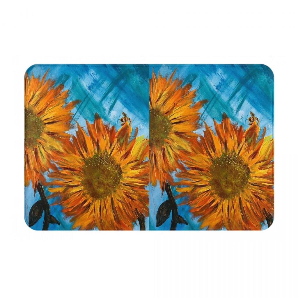 Cows And Sunflowers Anti-slip Doormat Floor Mat Antiwear Carpet Rug for Kitchen Entrance Home Bathroom Living Room Footpad Mats