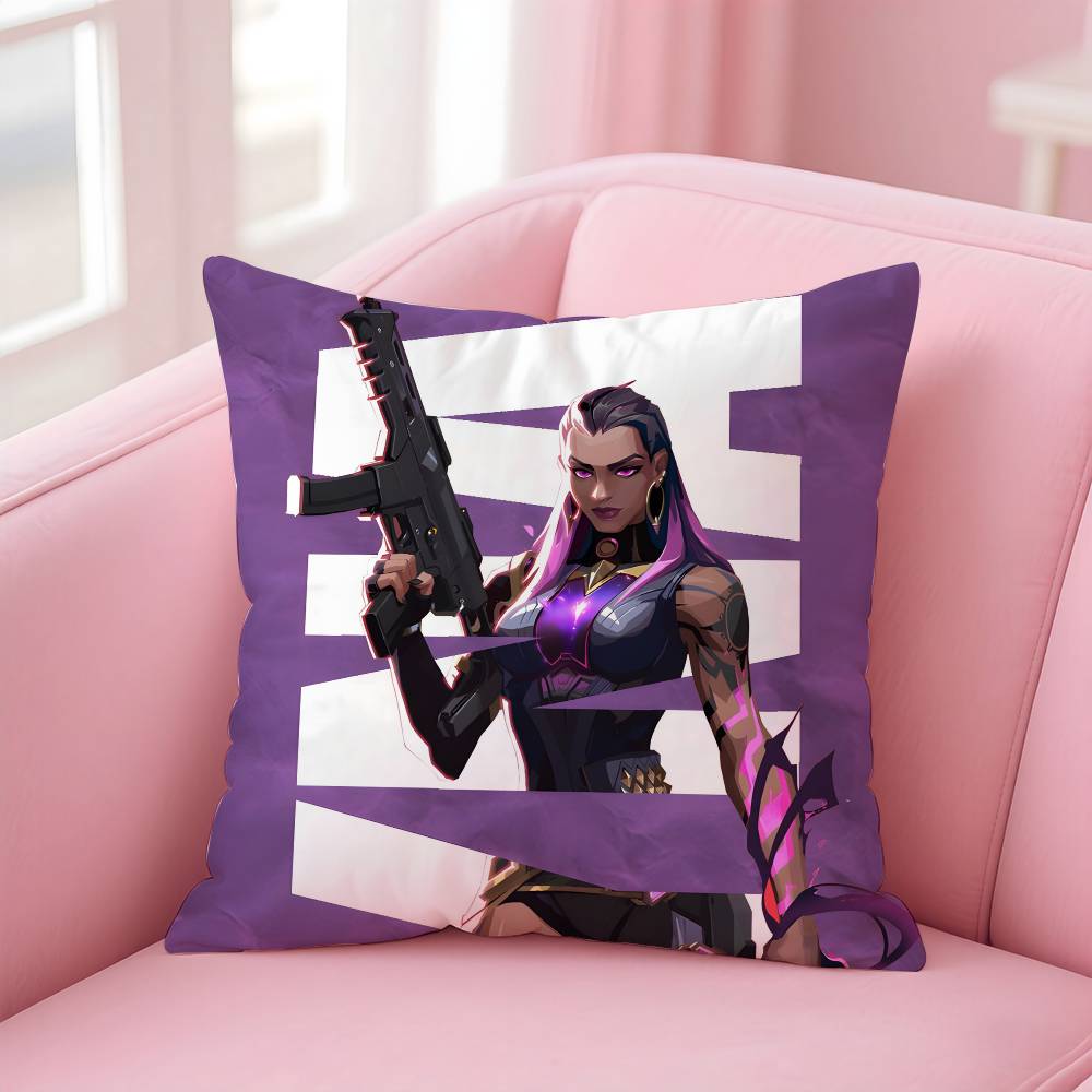 

ГОРЯЧАЯ Игра V-VALORANT Наволочка с принтом наволочка гостиная диванная подушка чехол декор для спальни 16x16Inch