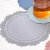 4 Zoll Silikon-Tischset für Esstisch, Vintage geprägtes dekoratives rundes Tischset, Hitzebeständige wasserdichte Küchen-Geschirrmatte