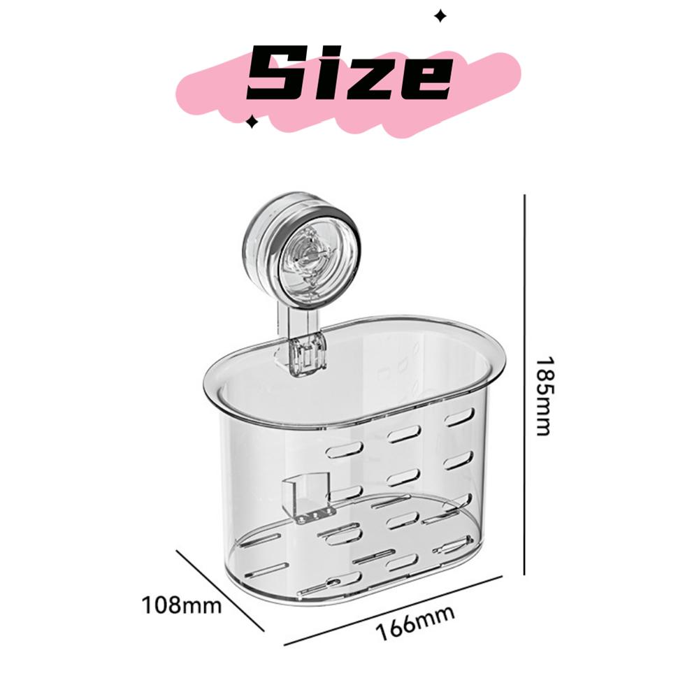 Home Creative Suction Cup Storage Basket Bathroom Makeup Hollowed Out Drain Rack Multifunctional Wall Mounted Cosmetics Holder